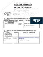 Snowflake Research: Directions - Please Read!!