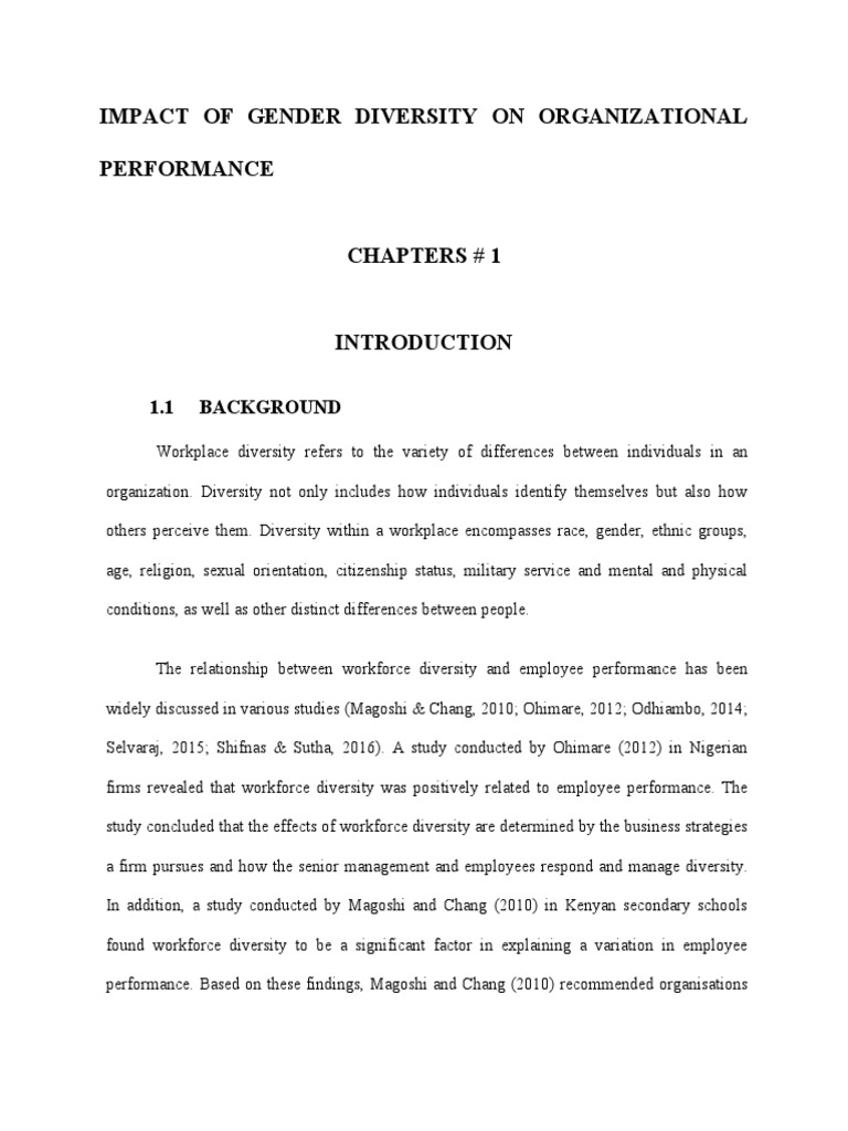 Gender Diversity's Impact on Performance | PDF | Business