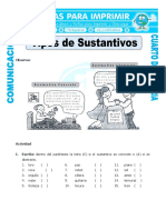 Ficha Sustantivos Concretos y Abstractos para Cuarto de Primaria