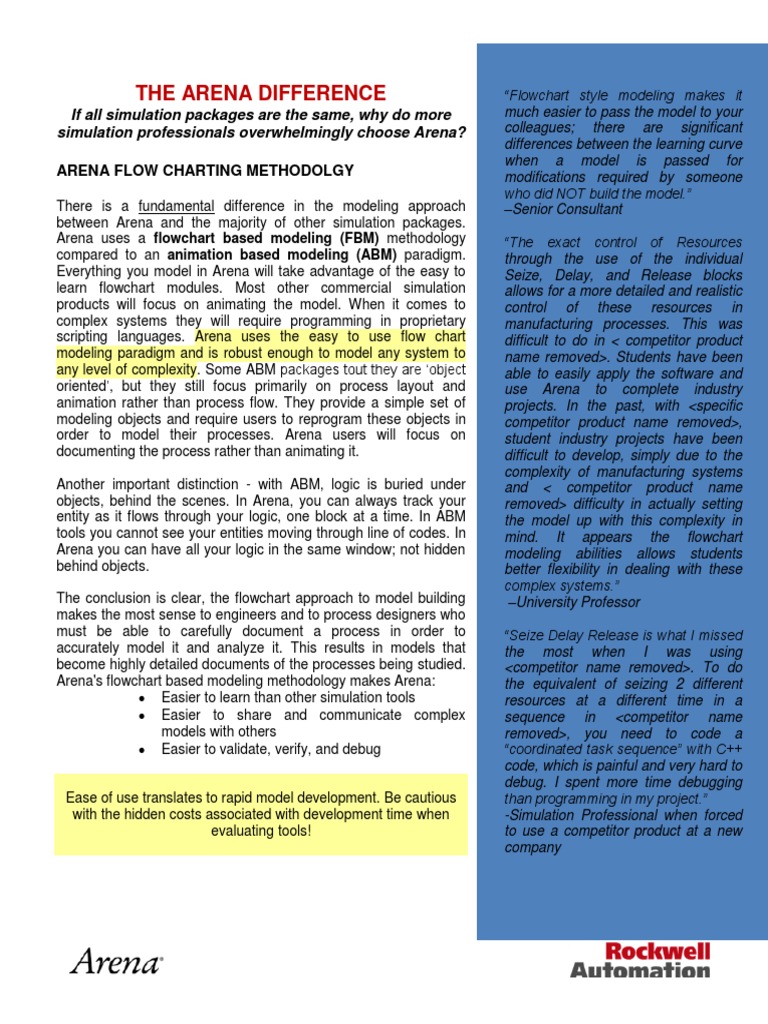 Arena Simulation: Flowchart Modeling Advantage | PDF | Technology ...