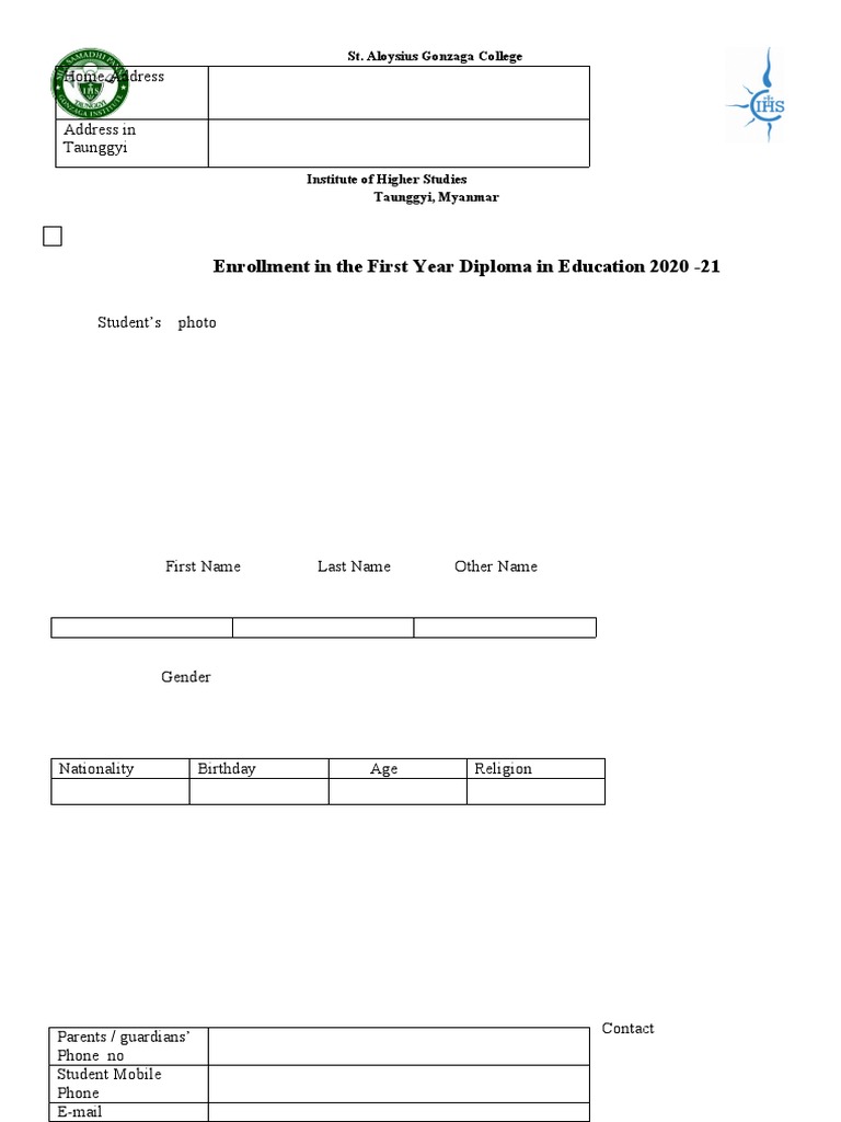 Enrollment in The First Year Diploma in Education 2020 - 21: Home ...