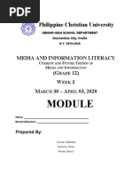 Philippine Christian University: Media and Information Literacy (G 12) W 3 M 30 - A 03, 2020