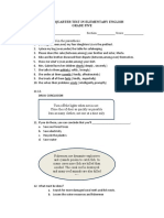 Fourth Quarter Test in Elementary English Grade Five