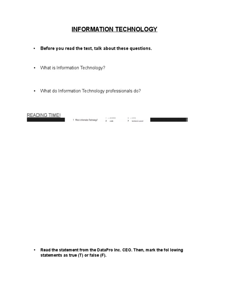 Understanding Information Technology Basics | PDF