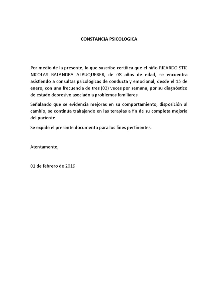 Constancia Psicologica | PDF
