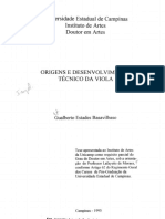 BASAVILBASO, Gualberto. Origens e Desenvolvimento Técnico Da Viola PDF