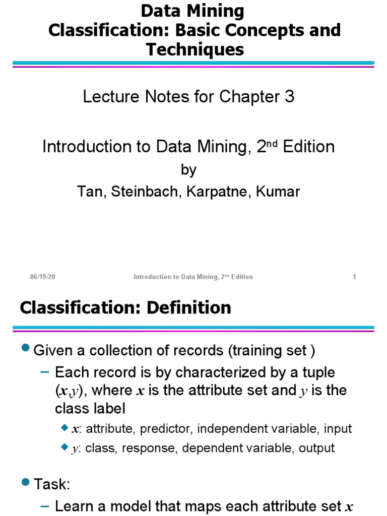Lecture Notes For Chapter 3 Introduction To Data Mining, 2 Edition | PDF
