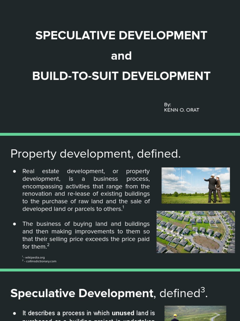 Speculative Development BuildtoSuit Development PDF Lease