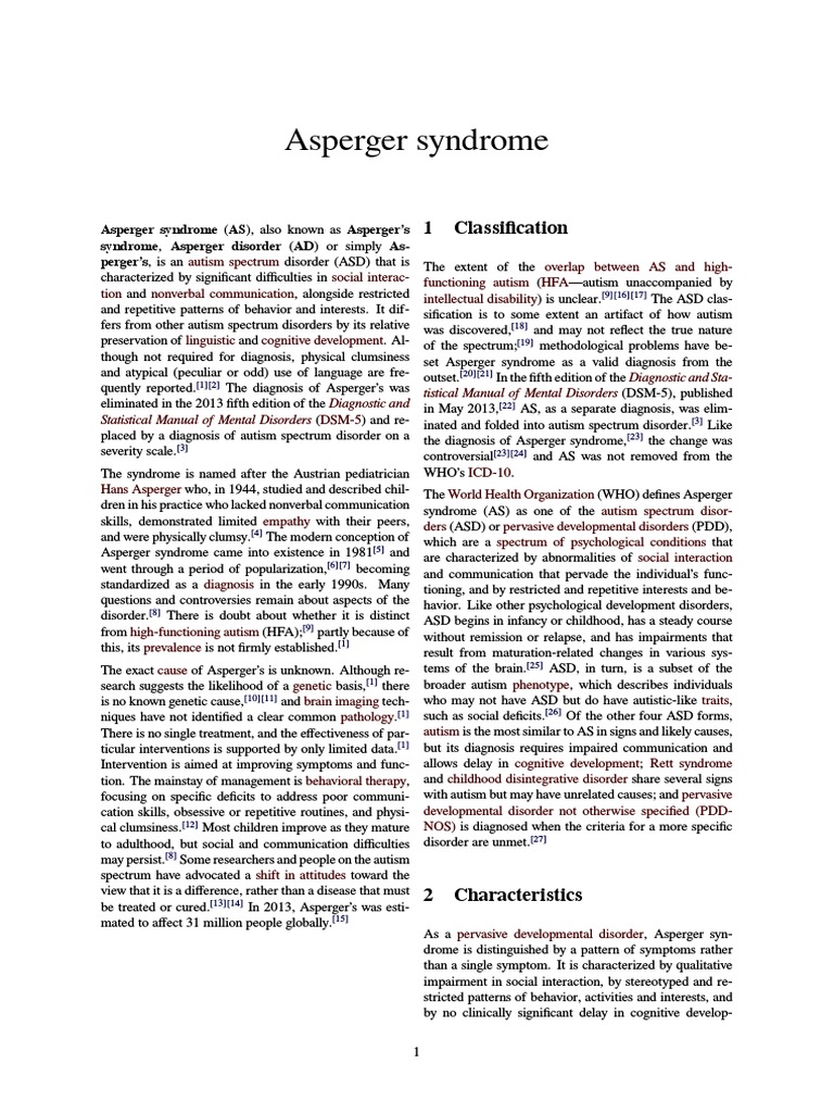 Understanding Asperger Syndrome | PDF