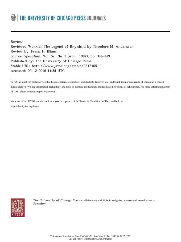 The University of Chicago Press Speculum This Content Downloaded From