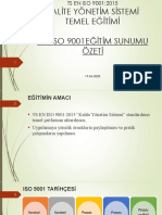 TSE ISO 9001 2015 Temel Eğitimi Sunumu Özeti 