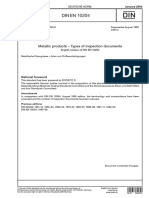 DIN EN 10204: Metallic Products - Types of Inspection Documents