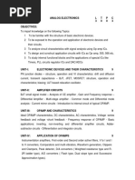 1905304-ANALOG ELECTRONICS Syllabus PDF