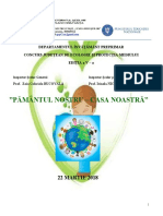 Proiect Regional Pamantul Nostru-Casa Noastra 2018