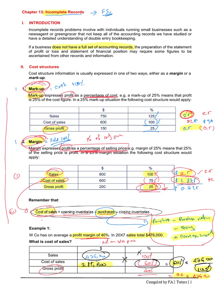 Incomplete Records in Small Business Accounting | PDF