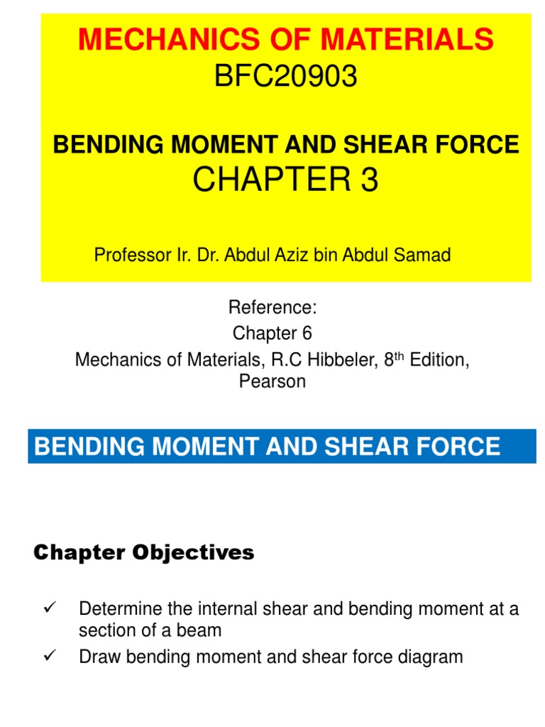 BFC20903 - Chapter 3 - Shear Force & Bending Moment PDF | PDF | Bending |  Beam (Structure)