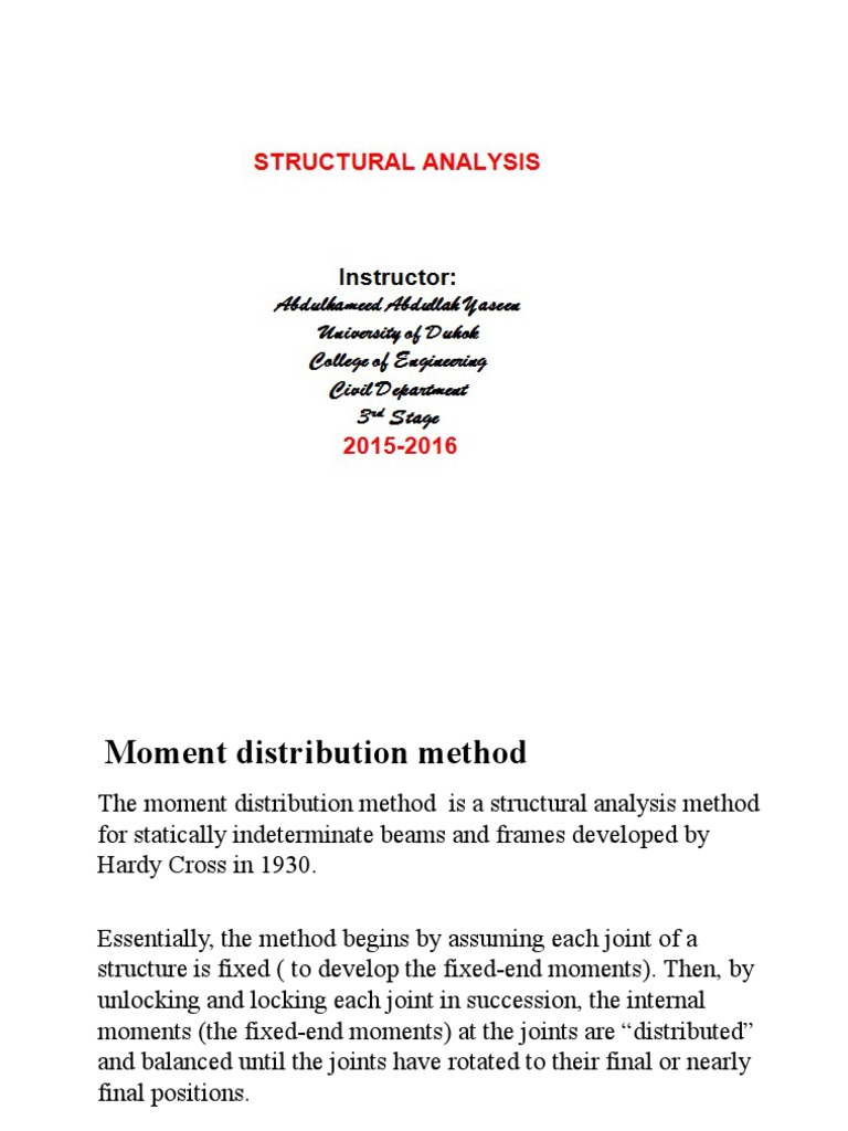 Moment Distribution Method Explained | PDF | Classical Mechanics ...