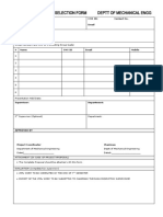 Project Selection & Proposal Form - Mechanical Engineering