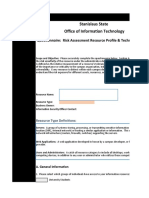 Stanislaus State Office of Information Technology: Questionnaire: Risk Assessment Resource Profile & Technical Controls