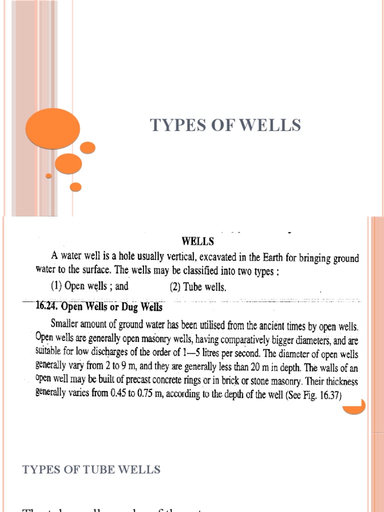 Types of Tube Wells and Common Drilling Methods PDF