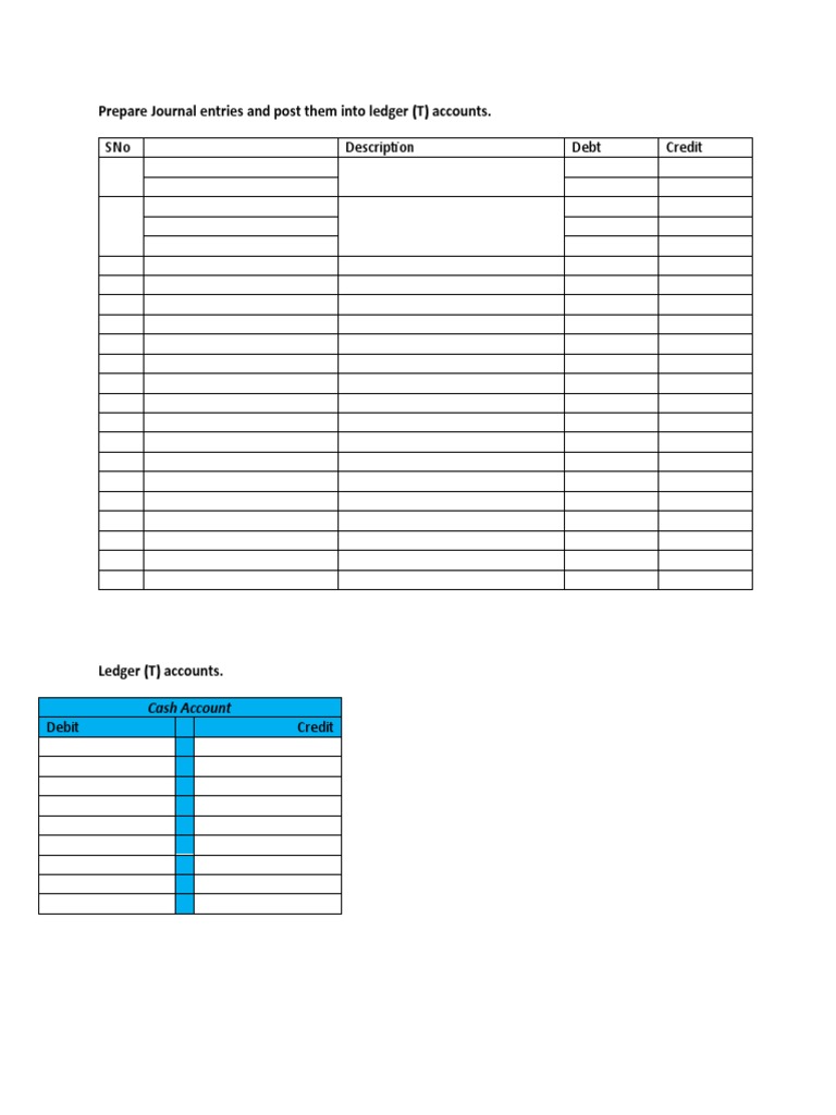 Journal Entries and Ledger Posting Guide | PDF | Finance & Money Management