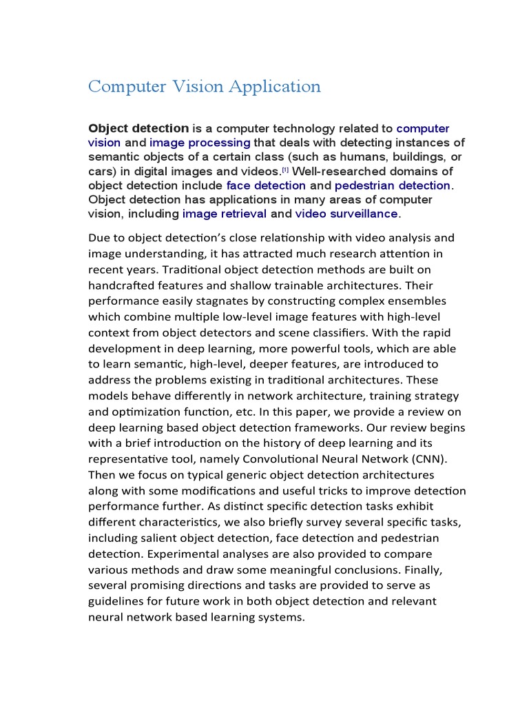 Deep Learning in Object Detection | PDF | Computers
