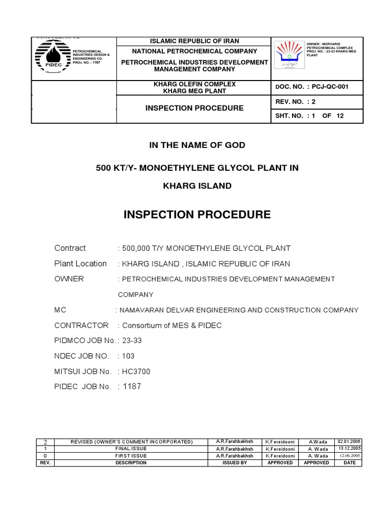 Inspection Procedure PDF PDF