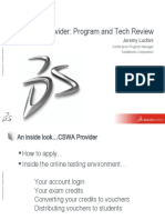 CSWA Provider: Program and Tech Review: Jeremy Luchini