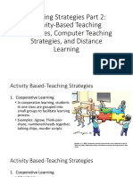 Teaching Strategies Part 2: Activity-Based Teaching Strategies, Computer Teaching Strategies, and Distance Learning