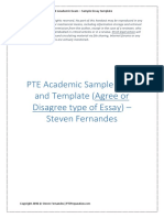 PTE Essay Writing Template 3 - (Agree Disagree) PDF