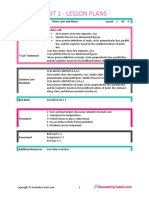 Unit 1 - Lesson Plans: Class Topic Points Lines and Planes Lesson of