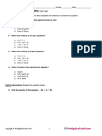 Variables and Equations: Exit Quiz