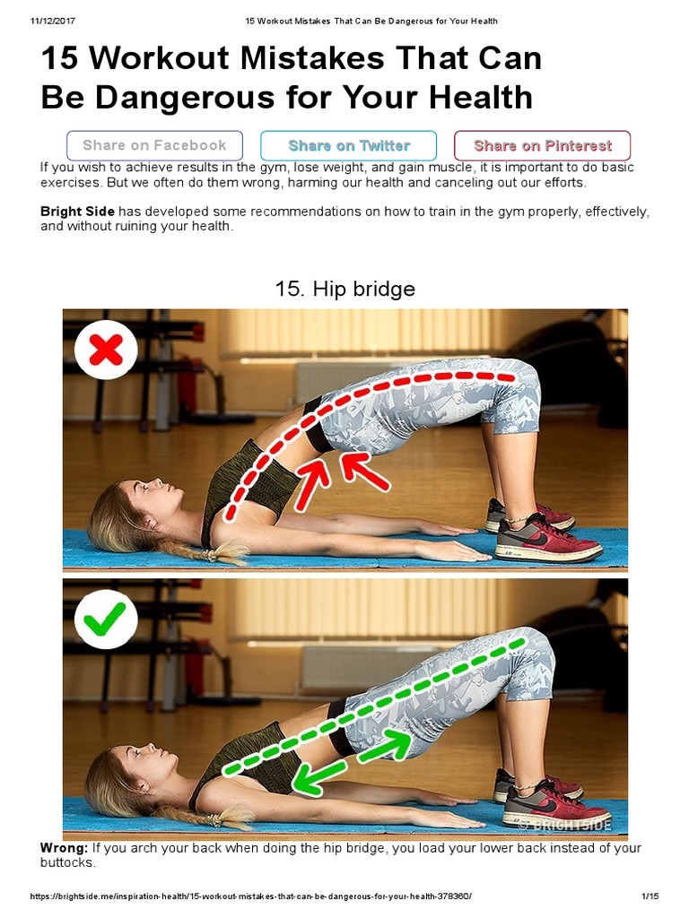 Dangerous Workout Mistakes to Avoid | PDF