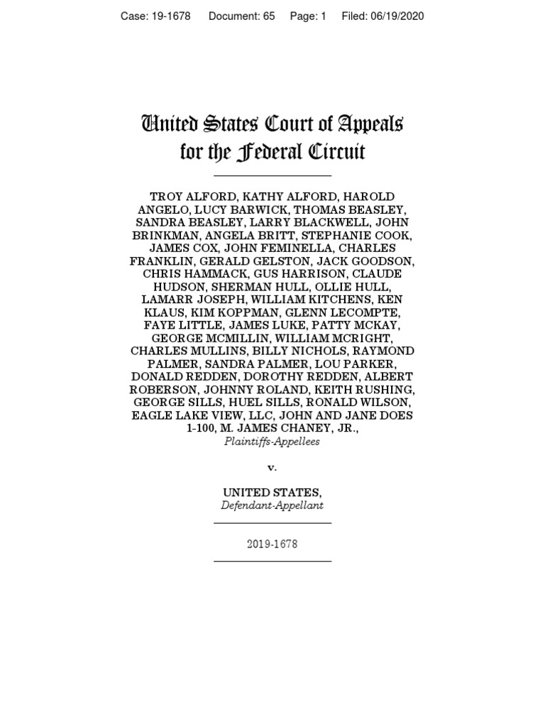 United States Court of Appeals For The Federal Circuit Plaintiffs