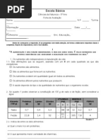 Ficha de Avaliação_Alimentação e Nutrientes_6ºAno