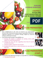 Food and Beverage Operations: Roles and Responsibilities of Those Working Within The Industry