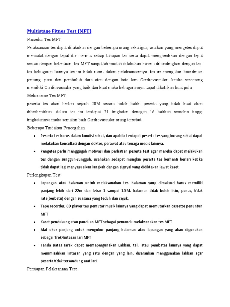Prosedur Pelaksanaan Tes MFT | PDF | Sains & Matematika