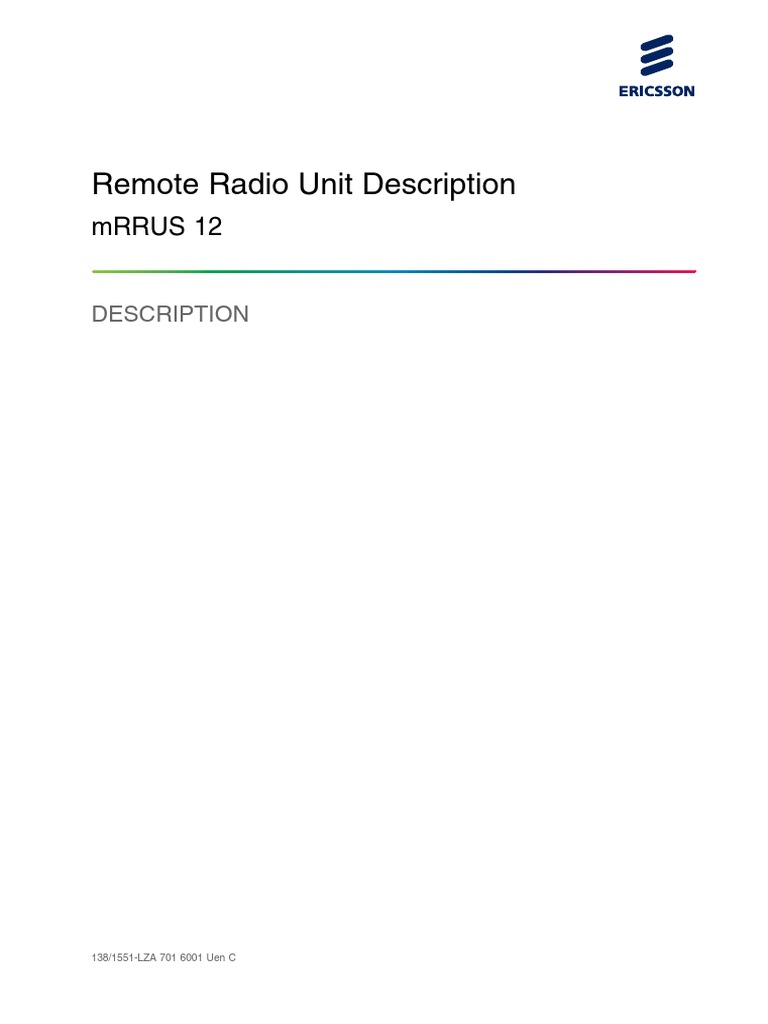 Remote Radio Unit Description: mRRUS 12 | PDF