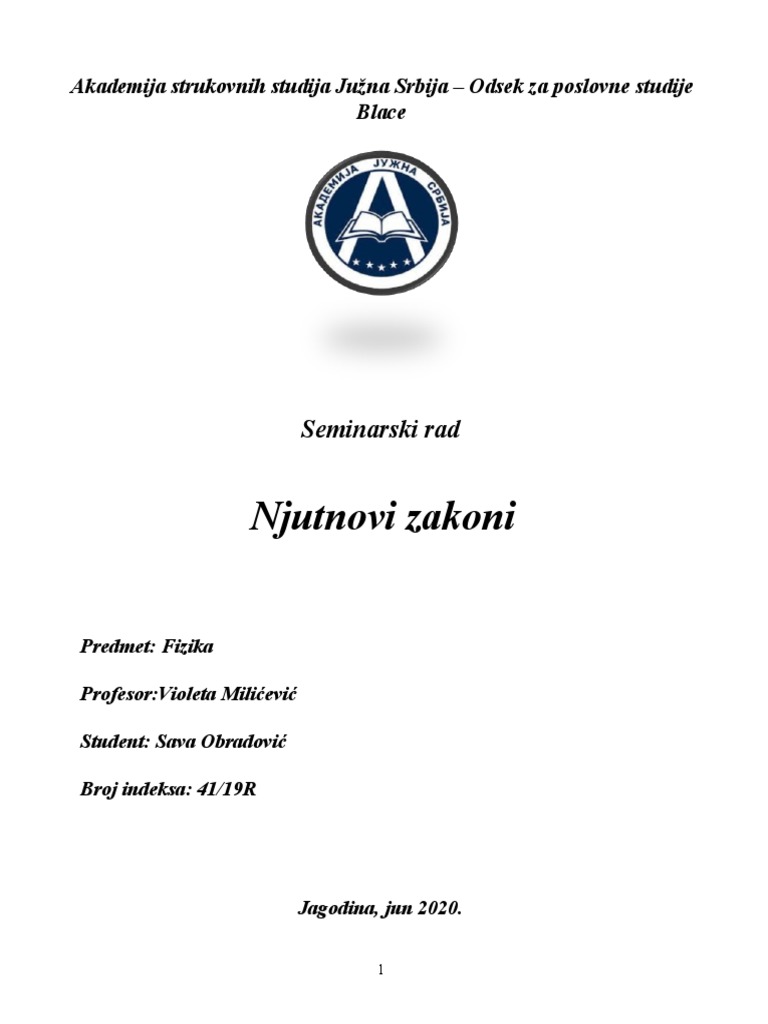 Njutnovi Zakoni | PDF