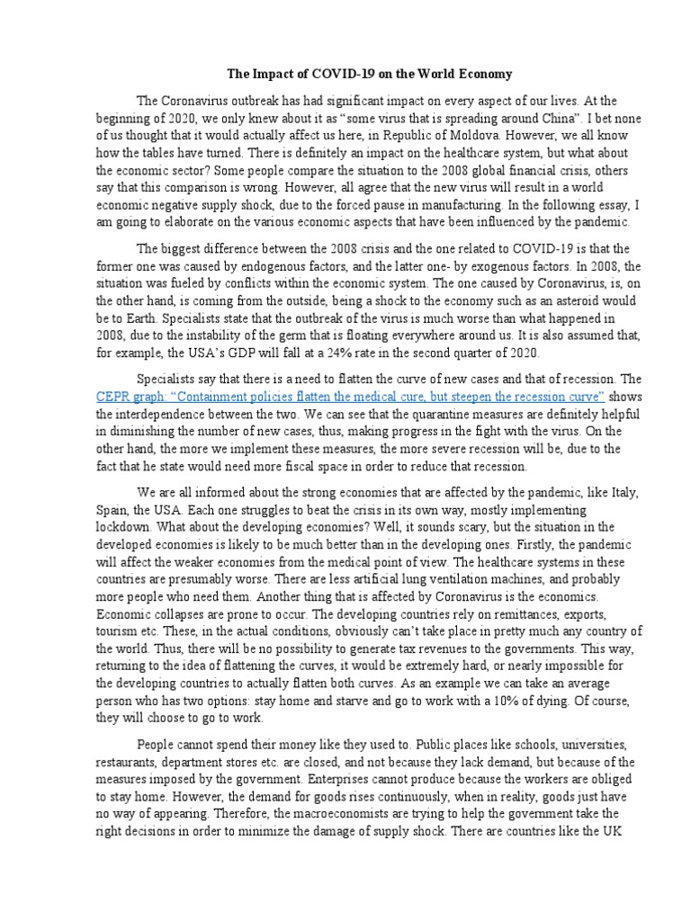 COVID-19's Economic Impact Explained | PDF | Recession | Macroeconomics