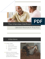 The Interview Method: QB5503 Research Practice