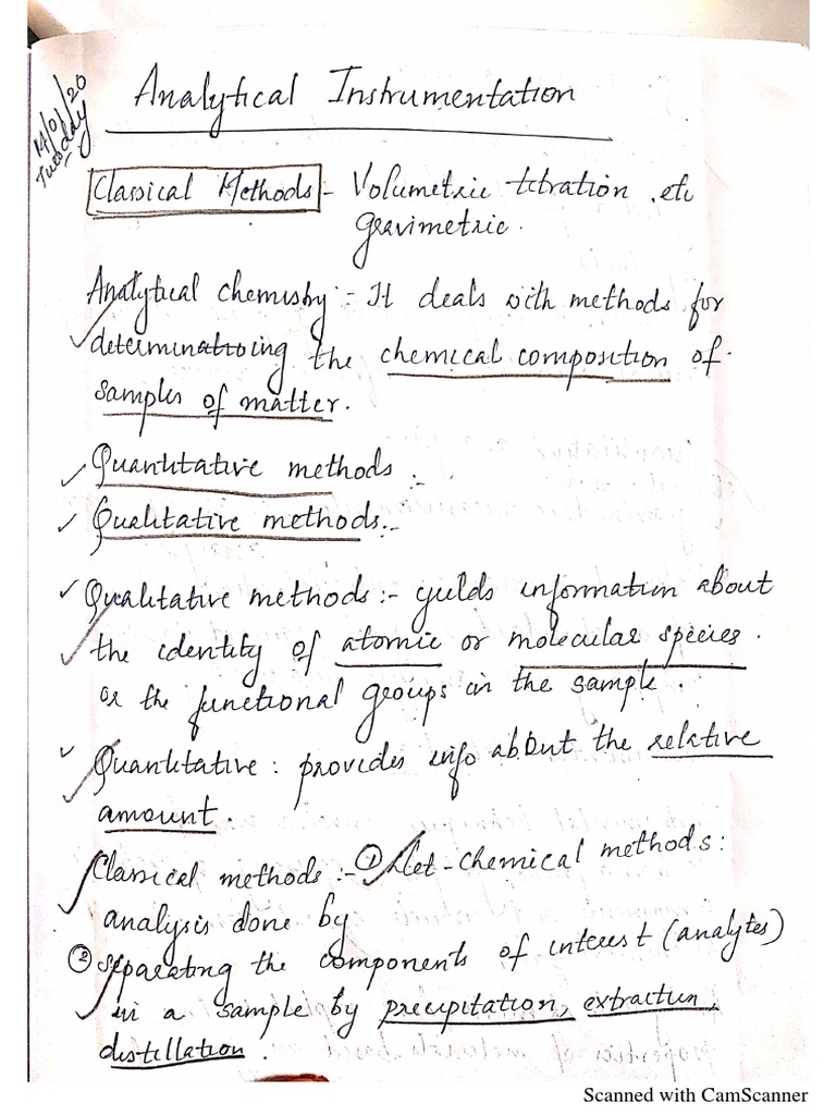 Analytical Instrumentation Notes | PDF