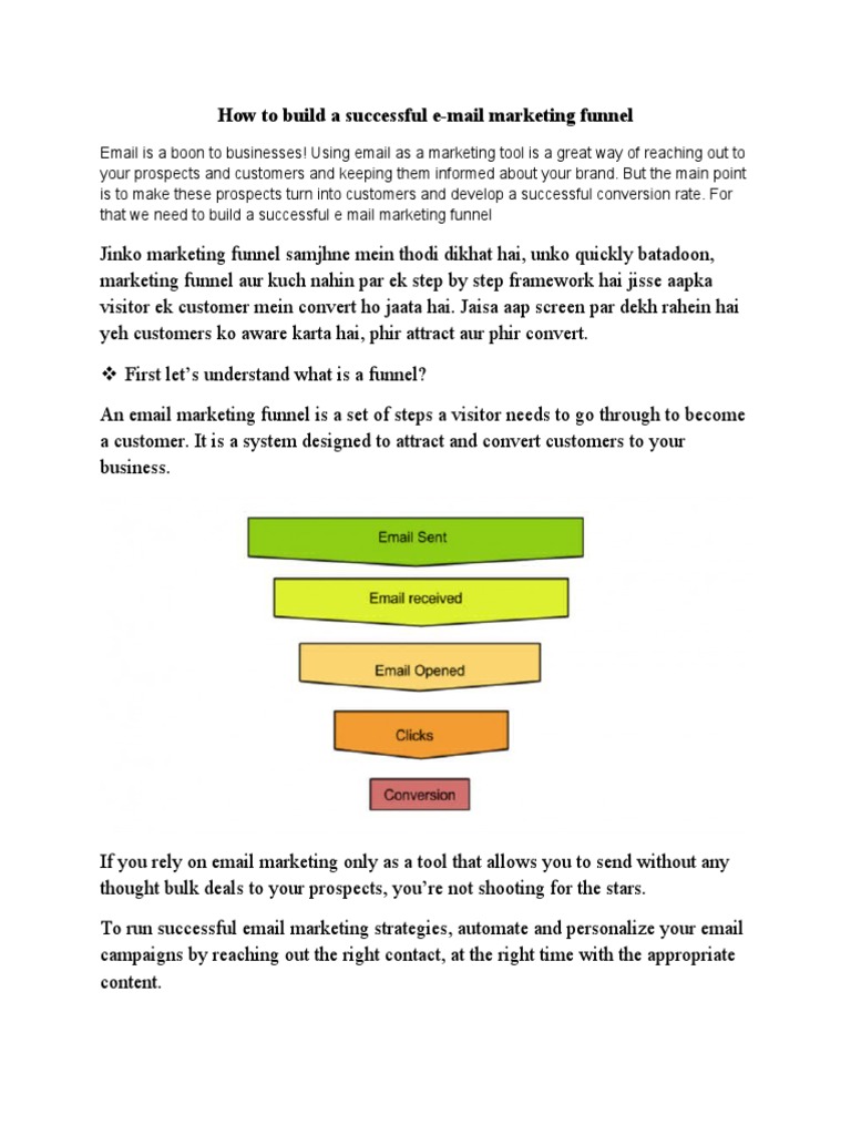 Building an Effective Email Marketing Funnel | PDF | Career & Growth ...