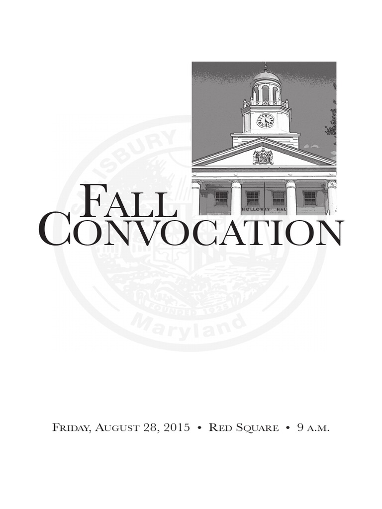 Salisbury University Fall Convocation Program, August 2015 PDF