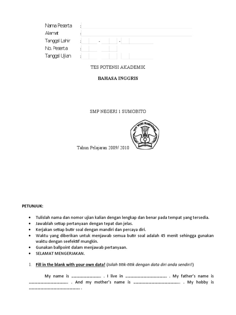 Soal Tpa Tes Potensi Akademik