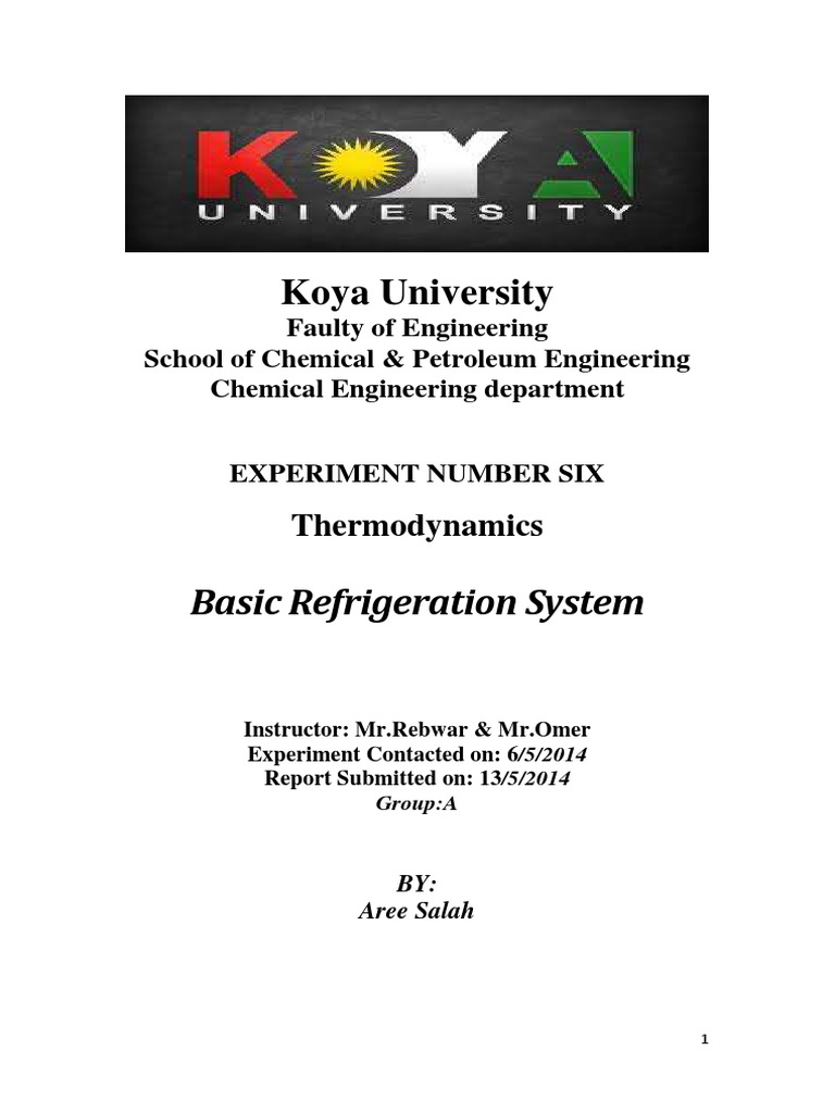 Koya University: Basic Refrigeration System | PDF | Materials Science ...
