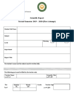 Scientific Report Second Semester 2019 - 2020 (First Attempt)