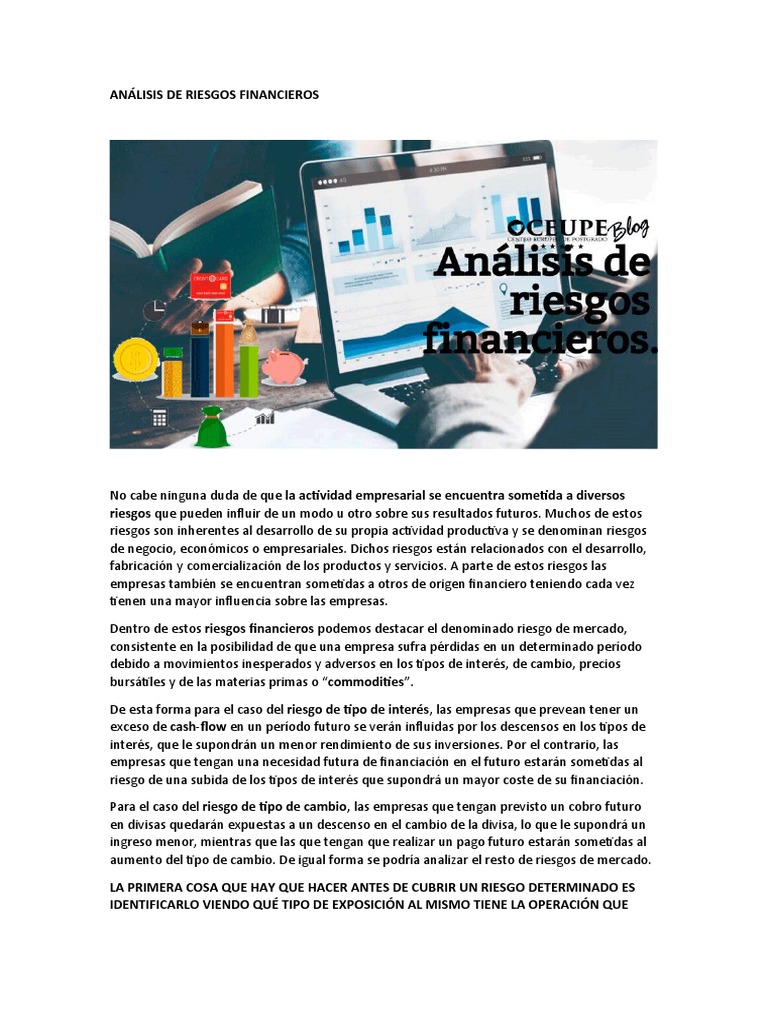Análisis De Riesgos Financieros Pdf