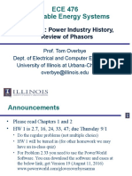 ECE 476 Renewable Energy Systems: Lecture 2: Power Industry History, Review of Phasors