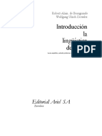 Beaugrande, R y Dressler, W (1997) Introducción A La Linguistica Del Texto (Cap1)